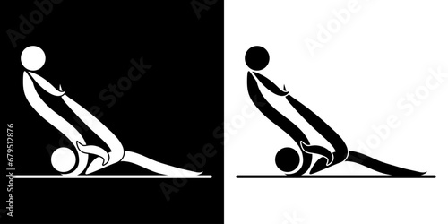 Pictogrammes représentant des gymnastes réalisant une figure acrobatique, une des disciplines des compétitions de la gymnastique.