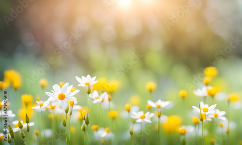 Spring flowers create a smooth background