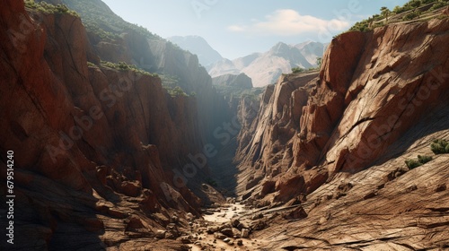 an landslide occurring in a fictitious canyon © zahra