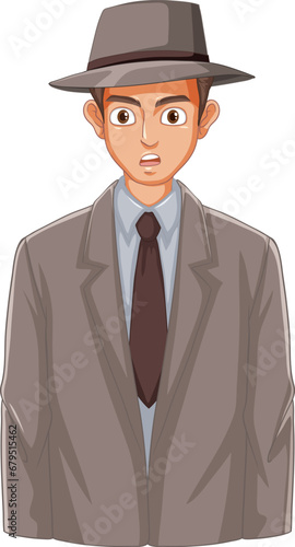 Young Robert Oppenheimer: A Cartoon Character Wearing Hat and Suit