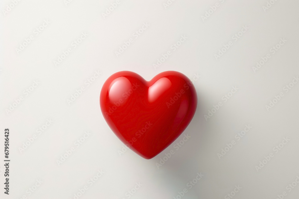 Red heart on a white background. Valentine's Day. Love.