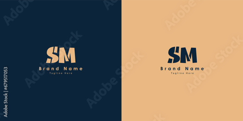 SM Letters vector logo design