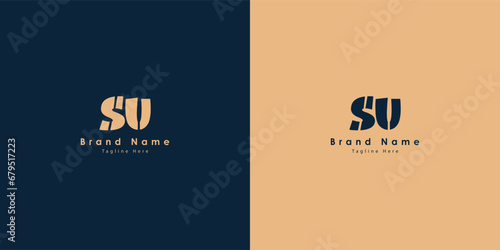 SU Letters vector logo design
