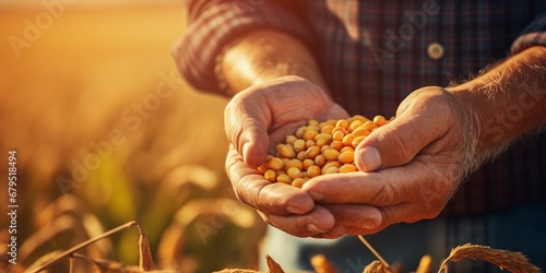 A farmer select good seeds
