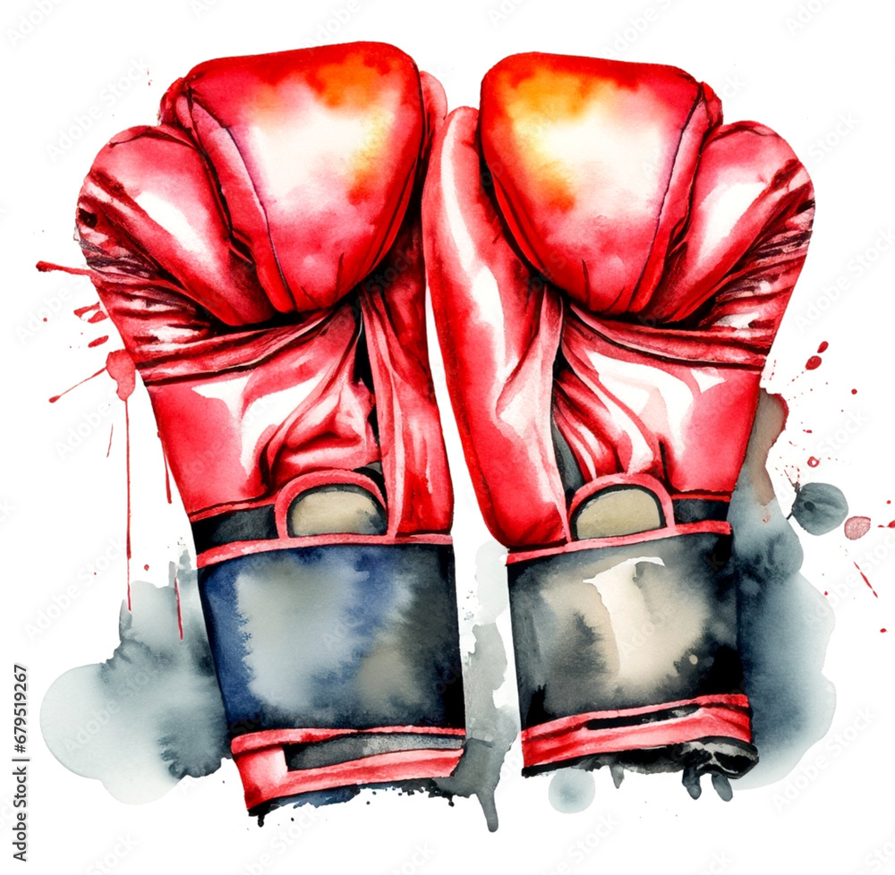 Czerwone rękawice bokserskie ilustracja - obrazy, fototapety, plakaty 