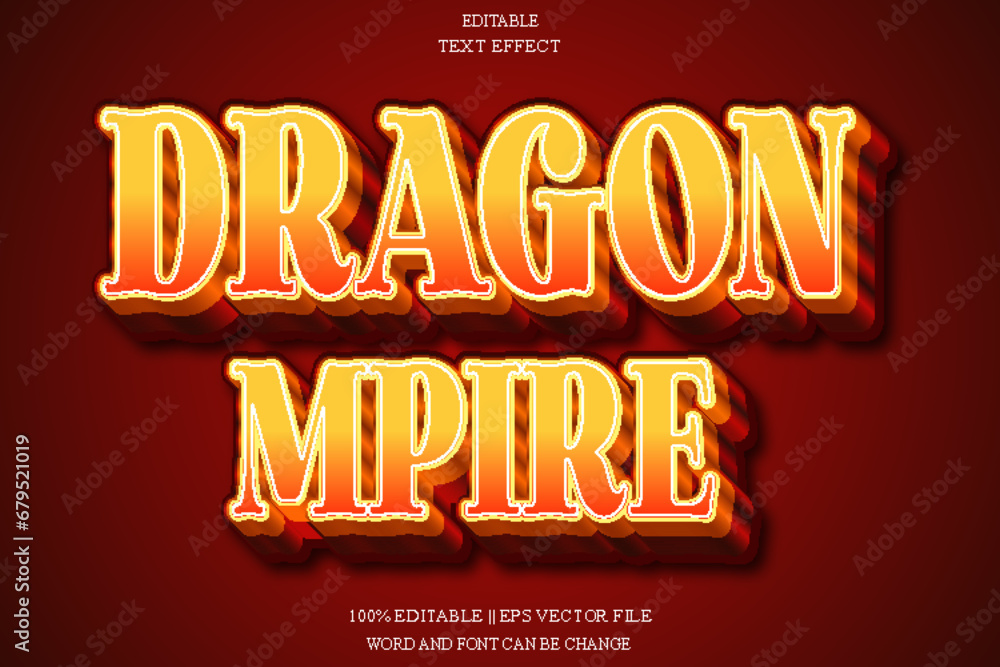 Dragon Editable Text Effect Emboss Gradient Style Dragon Editable Text Effect Emboss Gradient Style