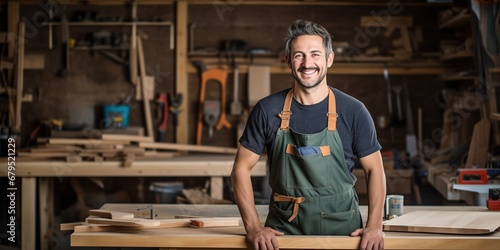 Portrait of a male carpenter in a workshop © xartproduction