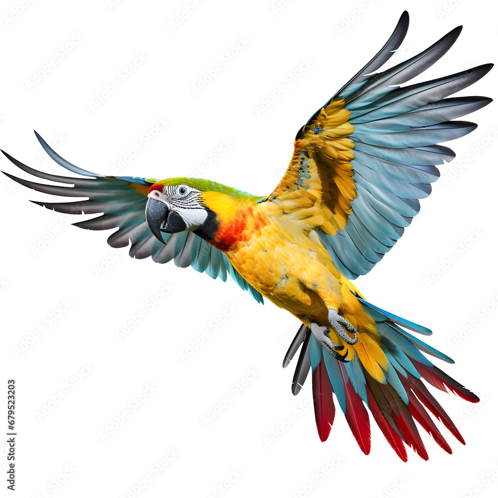 macaw parrot isolated on transparent background - design element PNG cutout