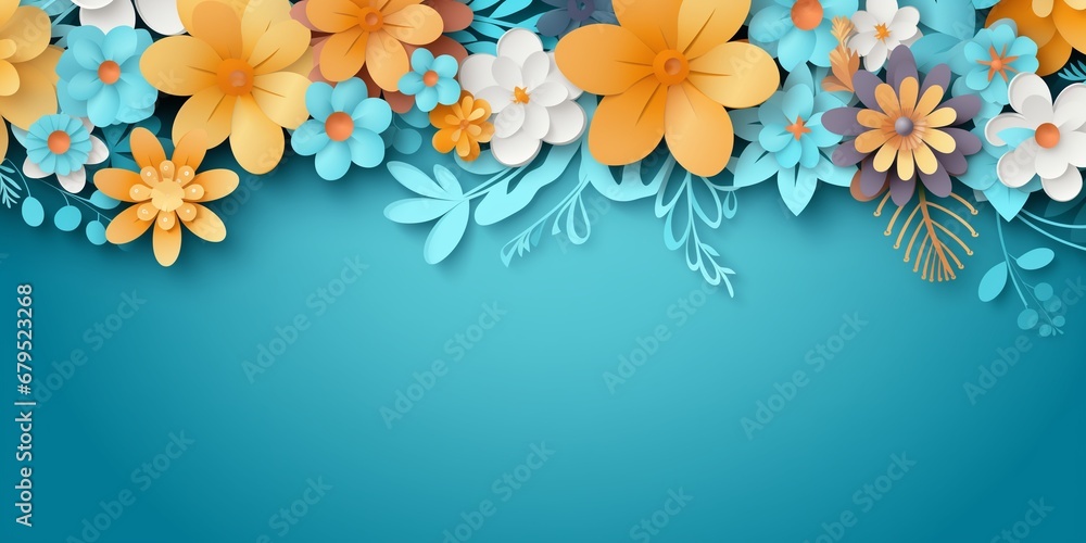 Naklejka premium Woman's Day Background With Flowers Frame