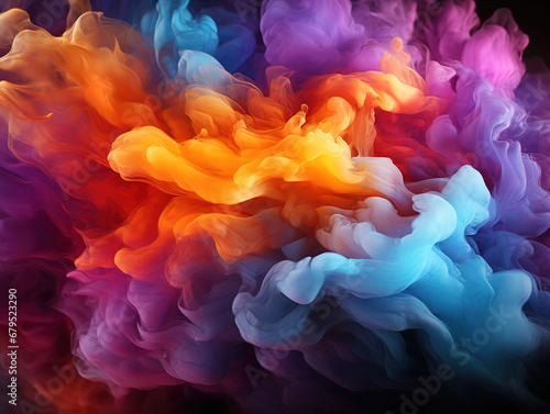 Absract colorful fantasy smoke background. Generative Ai