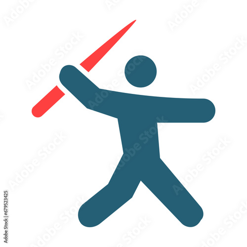 Javelin Glyph Two Color Icon Design
