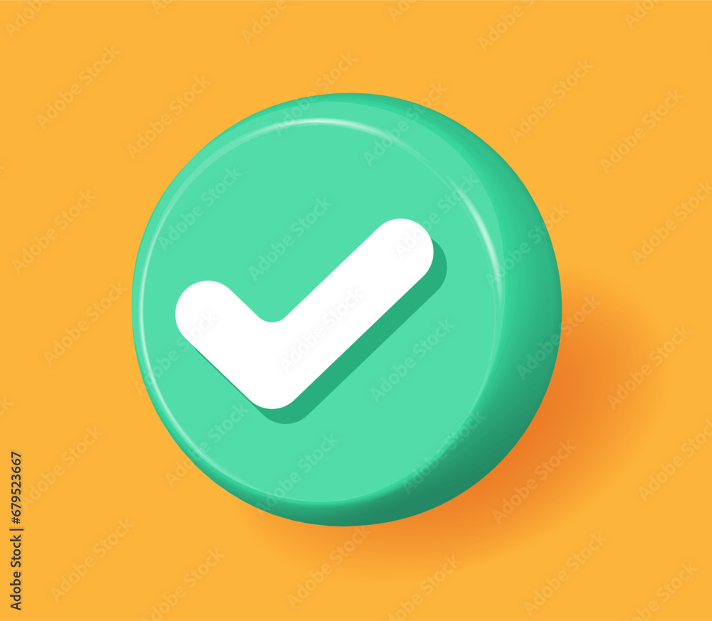Check mark icon 3d render graphic vector, green white tick box checkmark illustration, three dimensional cartoon checkbox done approved element image, right correct choice confirm, vote poll symbol Check mark icon 3d render graphic vector, green white tick box checkmark illustration, three dimensional cartoon checkbox done approved element image, right correct choice confirm, vote poll symbol