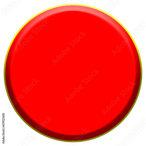 red button isolated on transparent background