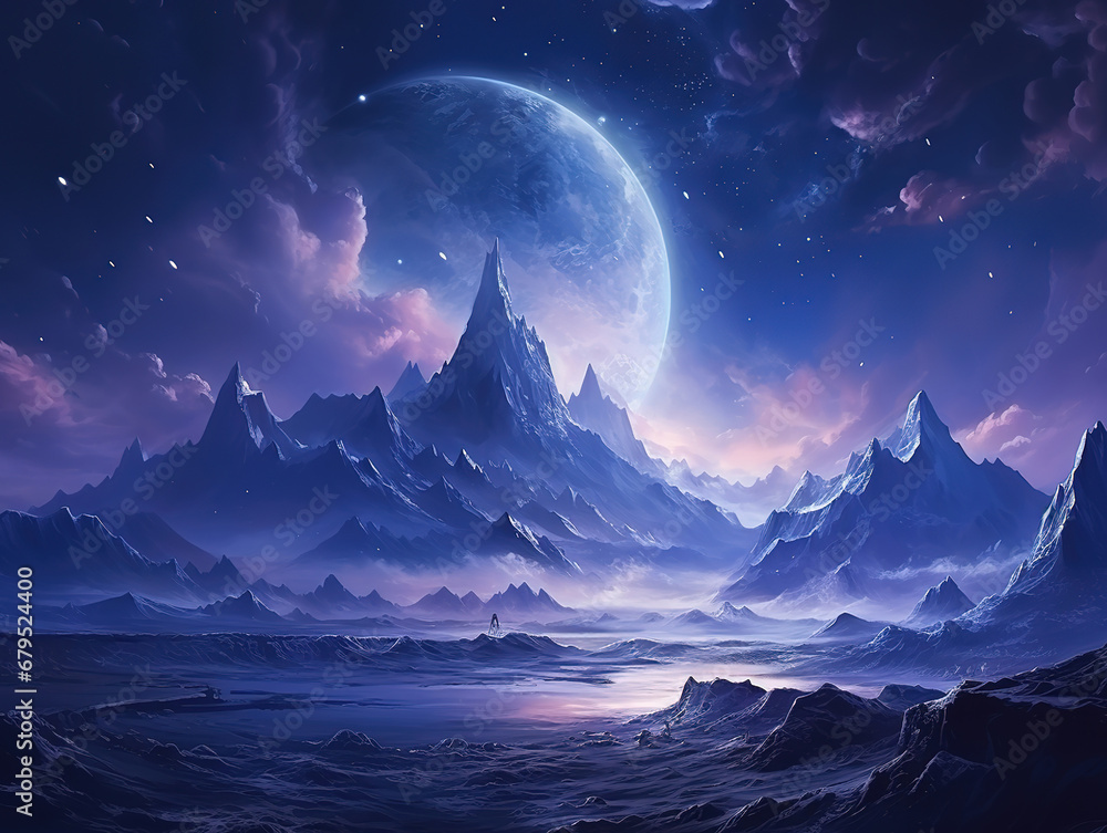 Artistic concept painting of a beautiful sci-fi landscape, with a future thing. Generative Ai