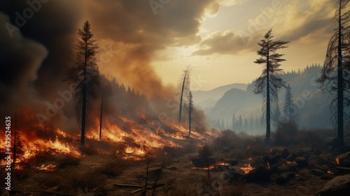 In a simulated wilderness, wildfires endanger the ecosystem, necessitating advanced containment measures