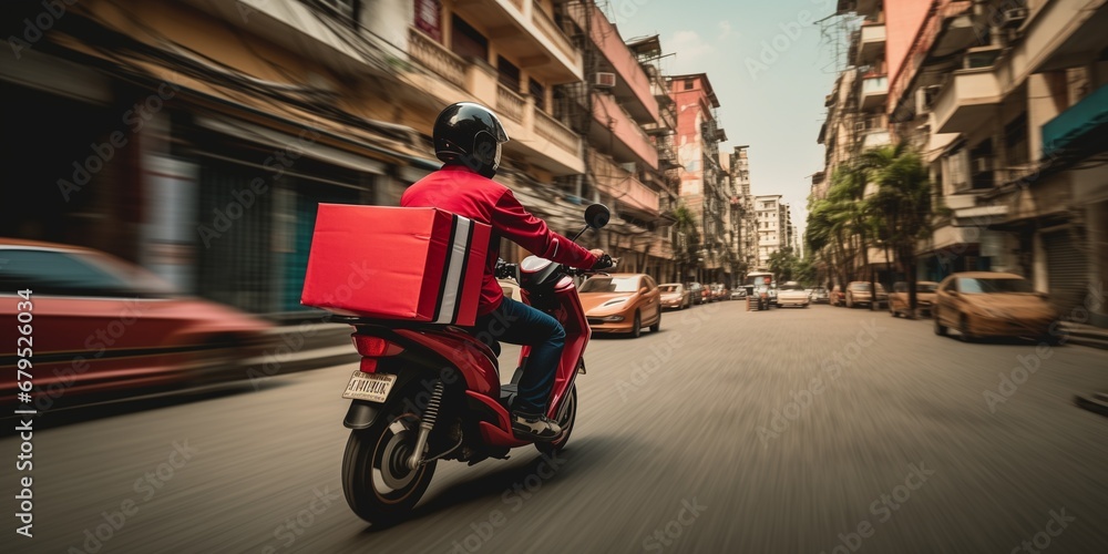 food and goods delivery company by motorcycle or scooter