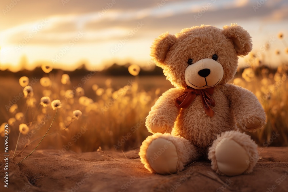 Obraz Teddy Bears Basking in Sunlight A Serene Field of Plush