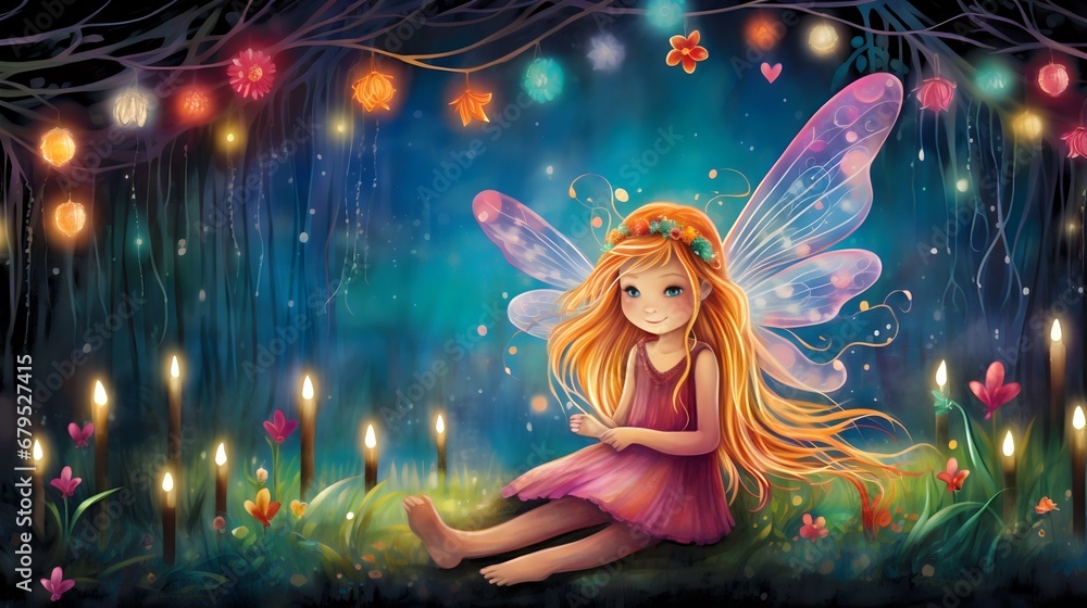 solitary fairy sitting quietly in a mystical forest solitary fairy sitting quietly in a mystical forest