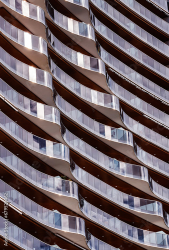 reflections on the wave-shaped balconies
