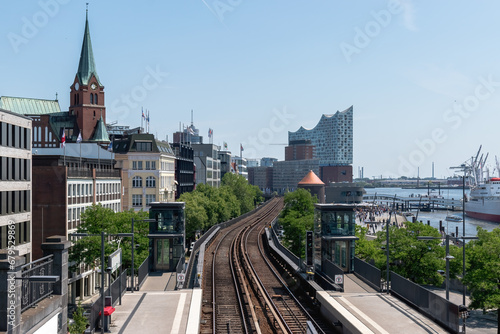 train tracks and metro station in Hamburg, Germany