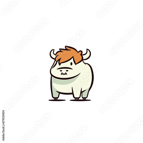 Bull hand-drawn illustration. Bull. Vector doodle style cartoon illustration