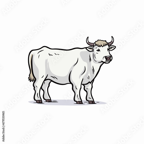 Bullock hand-drawn illustration. Bullock. Vector doodle style cartoon illustration