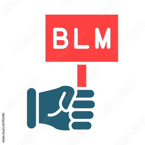 Black Lives Matter Glyph Two Color Icon Design