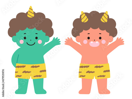 節分のかわいい鬼のベクターイラスト