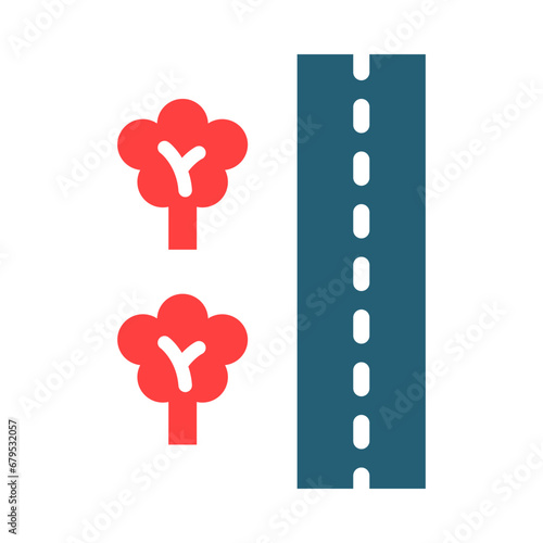 Roadside Glyph Two Color Icon Design