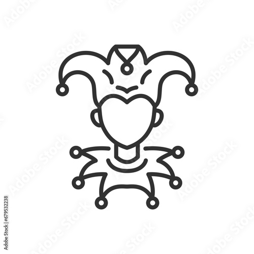 The Jester, linear icon. Line with editable stroke