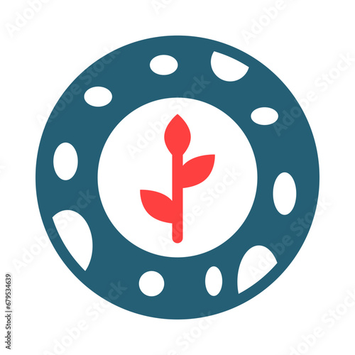 Terraforming Planet Glyph Two Color Icon Design