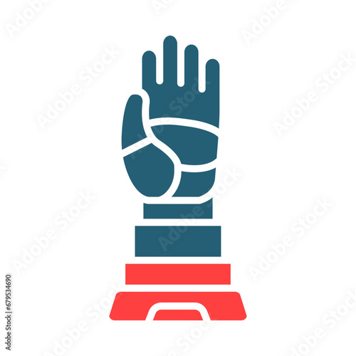 Space Gloves Glyph Two Color Icon Design