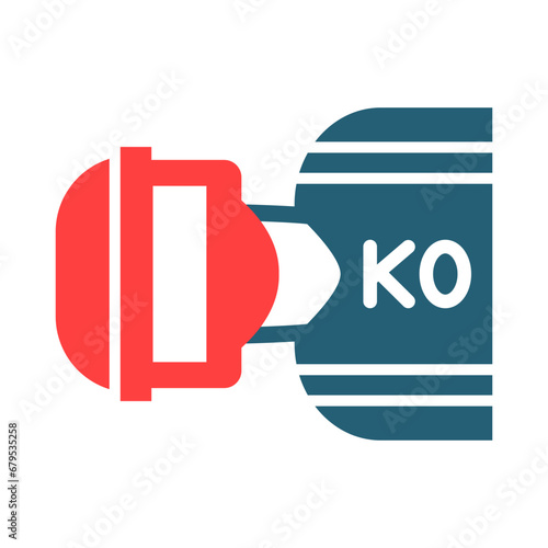 Knocked Out Glyph Two Color Icon Design