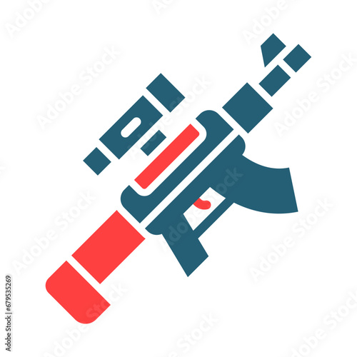 Light Machine Gun Glyph Two Color Icon Design