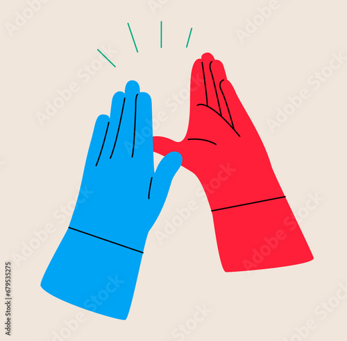 High five sign. Colorful vector illustration