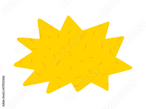 Speech bubble with texture in collage style. Illustration on transparent background