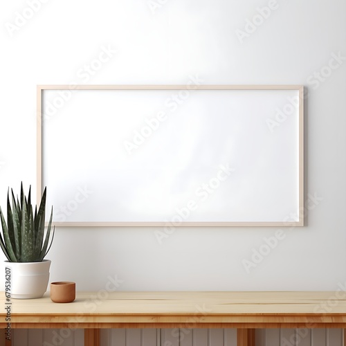 picture of beautiful room empty frame - Mockup, Generative AI
