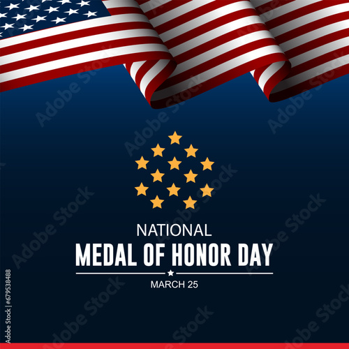 Happy National Medal Of Honor Day Background Vector Illustration
