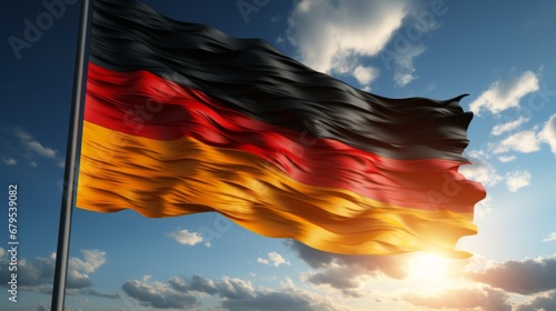 Germany National Flag. Flag of Germany. The federal flag shall be black, red and gold. Bundesflagge © Vladimir