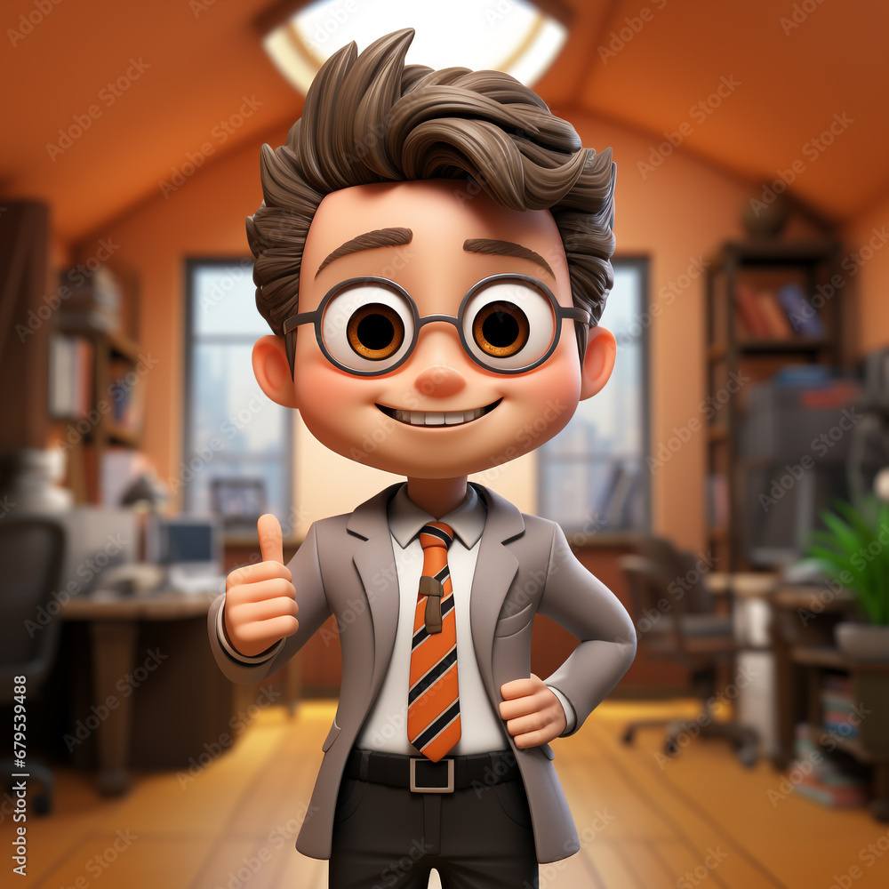 3D cartoon of an employee 3D cartoon of an employee