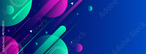 Modern banner background. colorful style. blua gradation. element circle . abstract . eps 10 photo