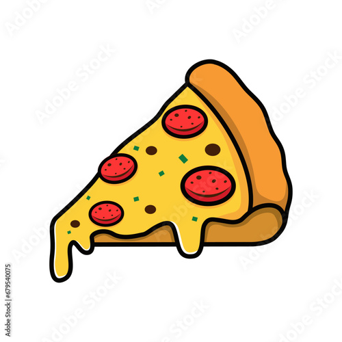 pizza slice logo vector template
