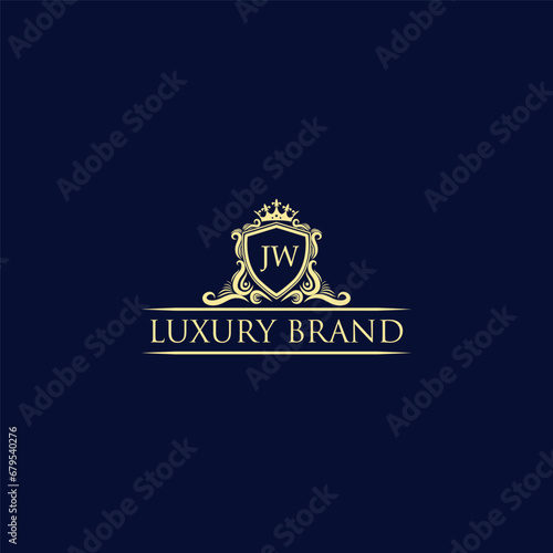 JW Luxury lion crest logo - royal lion vector template