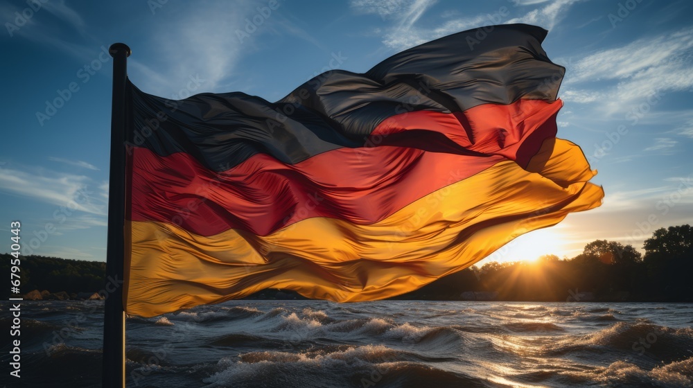 Germany National Flag. Flag of Germany. The federal flag shall be black, red and gold. Bundesflagge - obrazy, fototapety, plakaty 
