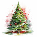 watercolor christmas tree oil painting