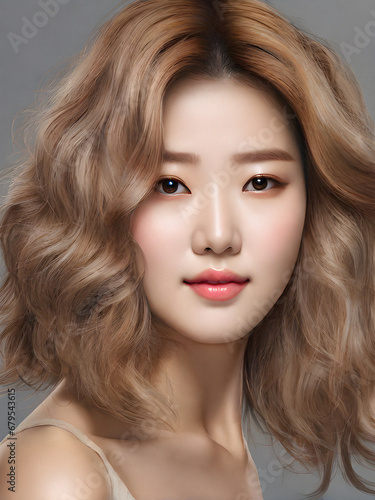 This is an image of a beautiful woman as an Asian model. generative AI