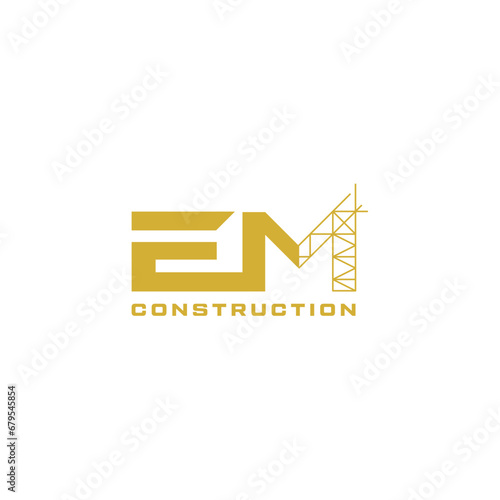 Initial letter EM building contruction logo, icon, symbol
