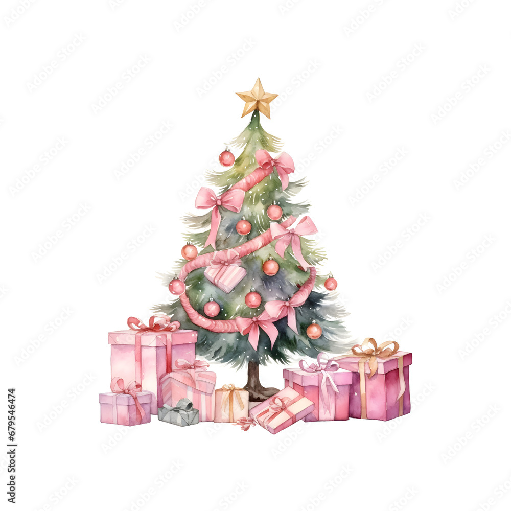 Cute Pink Christmas Clipart PNG