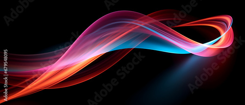 Abstract holographic iridescent neon colorful lines glowing background.