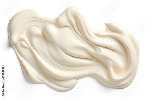 Cream or yoghurt smear. Cut out on transparent photo